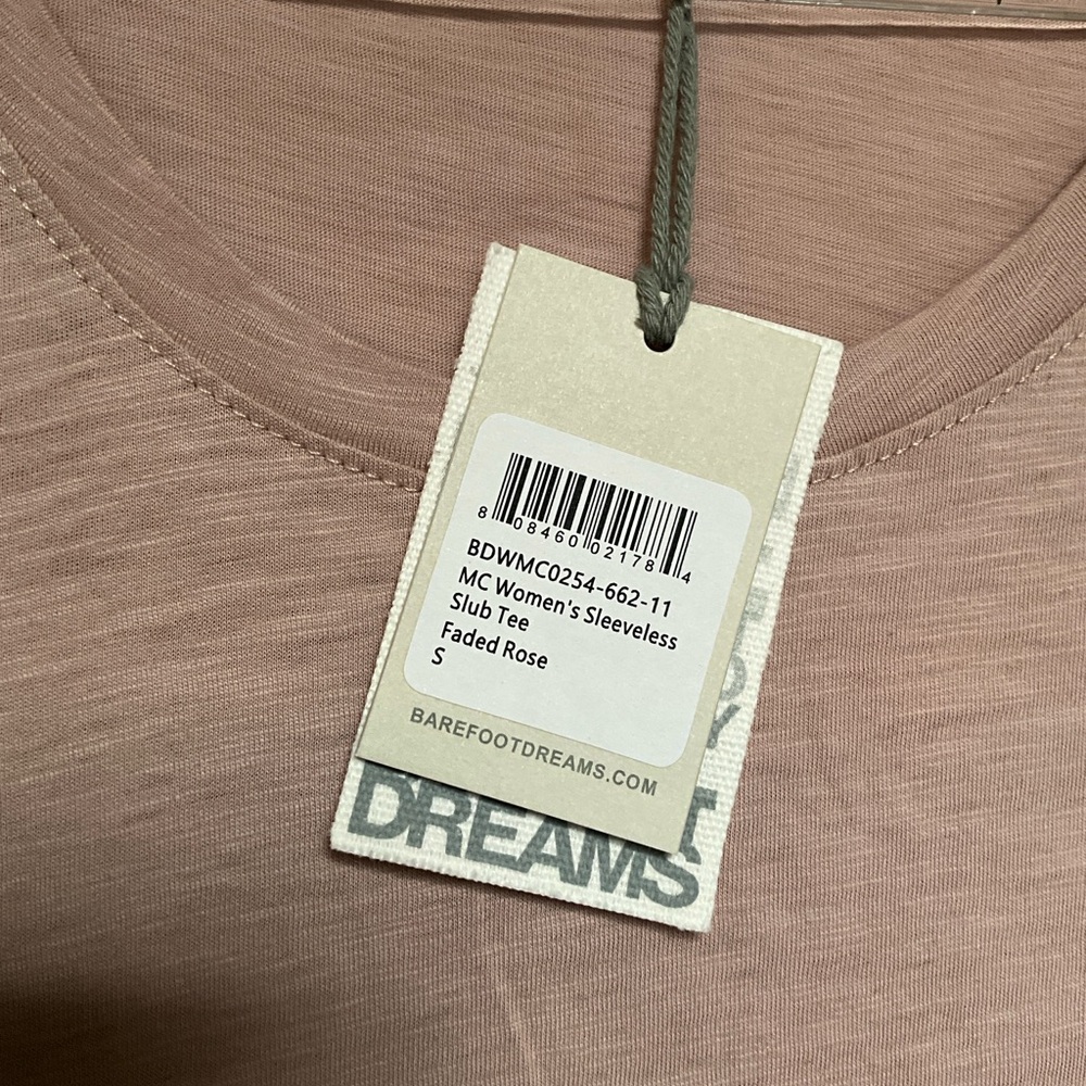 ✨BAREFOOT DREAMS MALIBU WOMEN'S SLEEVELESS SLUB TEE Size small - Picture 3 of 7